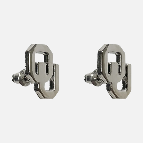 Oklahoma Sooners Logo Stud Earrings Silver Plated