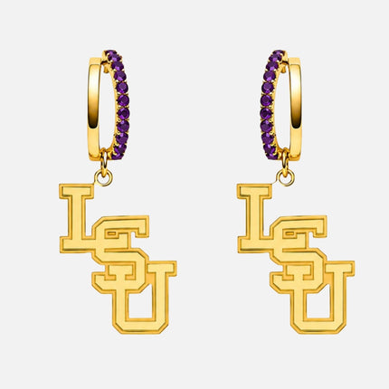 LSU Tigers Finn Logo Hoop Earrings