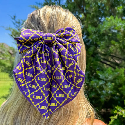 LSU Tigers Fields Cape Cod Hair Bow