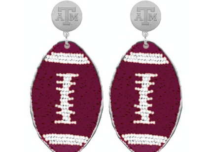 Texas A&M touchback Football Earrings