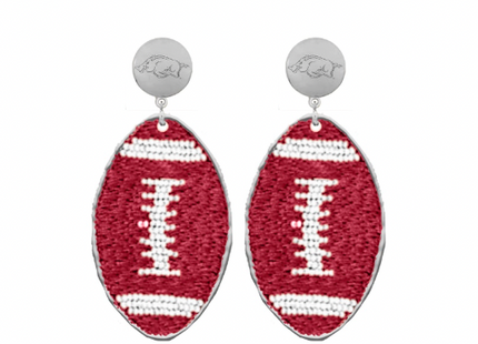 Arkansas Razorbacks Touchback Football Earrings
