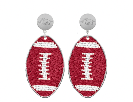 Arkansas Touchback Football Earrings