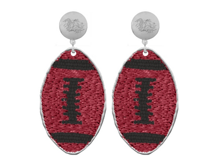 South Carolina Gamecocks Touchback Football Earrings