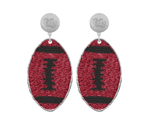 South Carolina Touchback Football Earrings