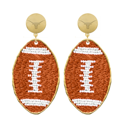 Texas Longhorns Hand Beaded Touchback Earrings