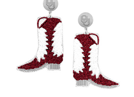 Oklahoma Boots Hand Beaded Earrings