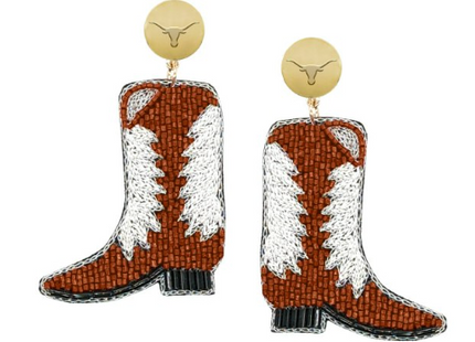 Texas Boots Hand Beaded Earrings