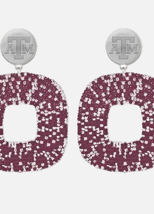Texas A&M Tigris Hand Beaded Earrings