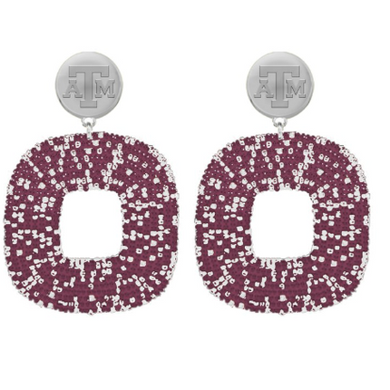 Texas A&M Tigris Hand Beaded Earrings