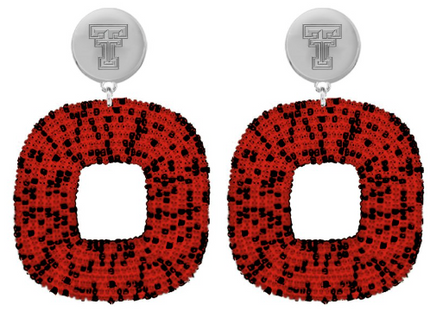 Texas Tech Tigris Hand Beaded Earrings