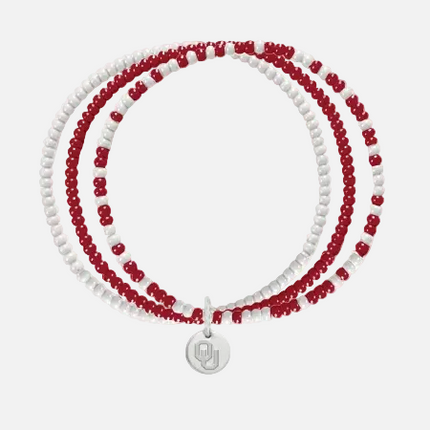 Oklahoma Sooners Loire Hand Beaded Bracelet