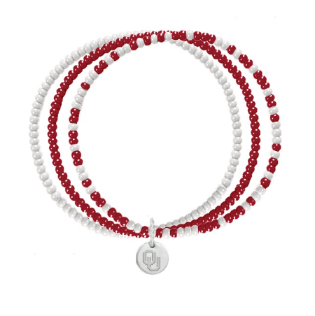 Oklahoma Sooners Loire Hand Beaded Bracelet