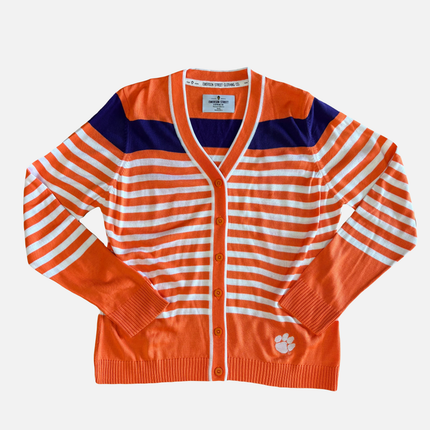 Clemson Tigers Stripe Cardigan Sweater