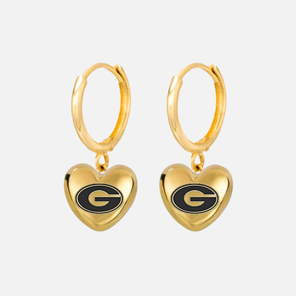Georgia Bulldogs Hibiscus Earrings