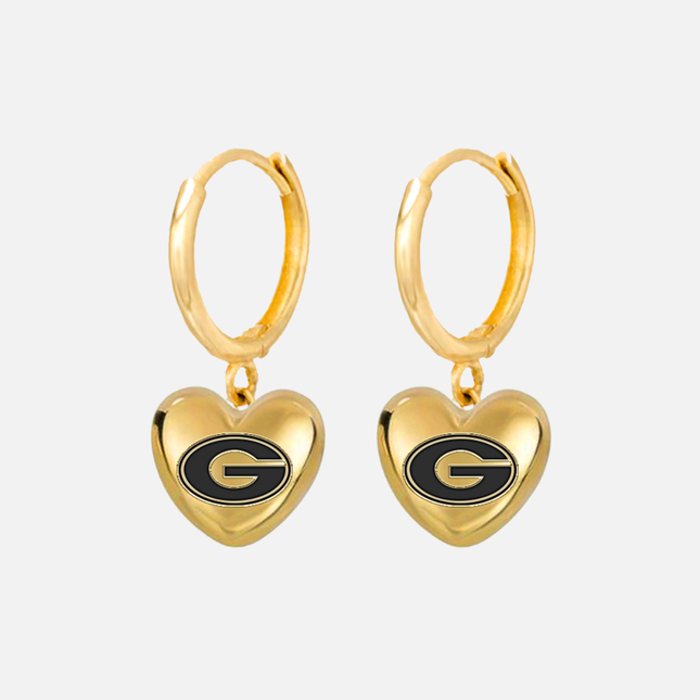 Georgia Bulldogs Hibiscus Earrings