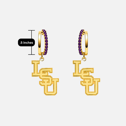 LSU Tigers Finn Logo Hoop Earrings