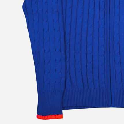 Kansas Jayhawks Zip Cable Cardigan Sweater