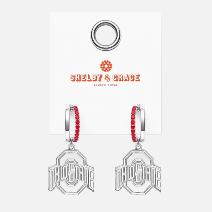 Ohio State Buckeyes Finn Logo Hoop Earrings