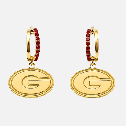Georgia Bulldogs Finn Logo Hoop Earrings
