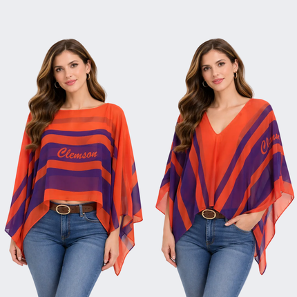 Clemson Tigers Peyton Stripe Scarf Poncho