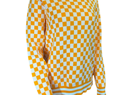 Orange & White Checkered Sweater
