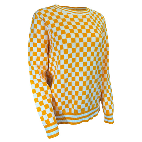 Orange & White Checkered Sweater