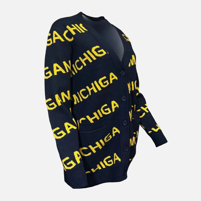 Michigan Wolverines Jacquard Sweater Cardigan