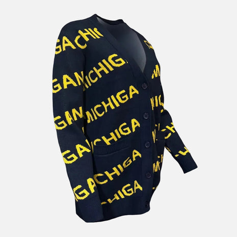 Michigan Wolverines Jacquard Sweater Cardigan