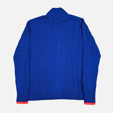 Kansas Jayhawks Zip Cable Cardigan Sweater