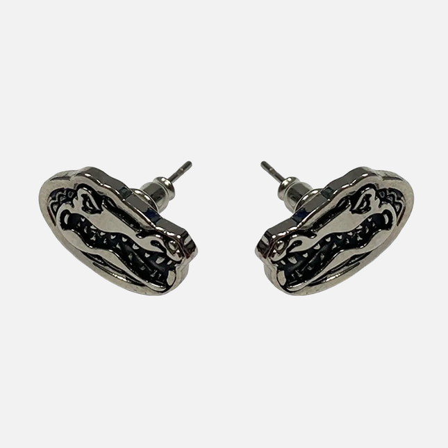 Florida Gators Logo Stud Earrings Silver Plated