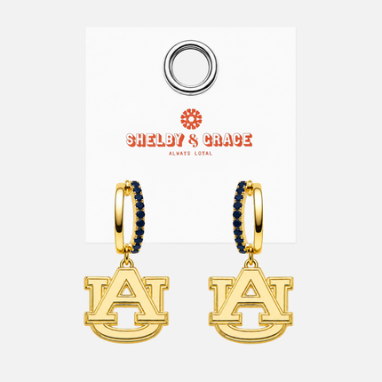 Auburn Tigers Finn Logo Hoop Earrings