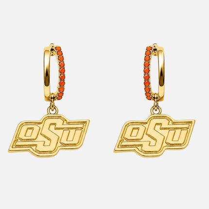 Oklahoma State Cowboys Finn Logo Hoop Earrings