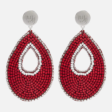 Oklahoma Sooners Lane Hand Beaded Earrings