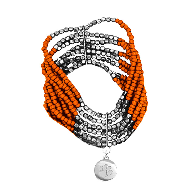 Clemson Geaux Tigers Hand Beaded Lenox Bracelet