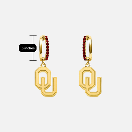 Oklahoma Sooners Finn Logo Hoop Earrings