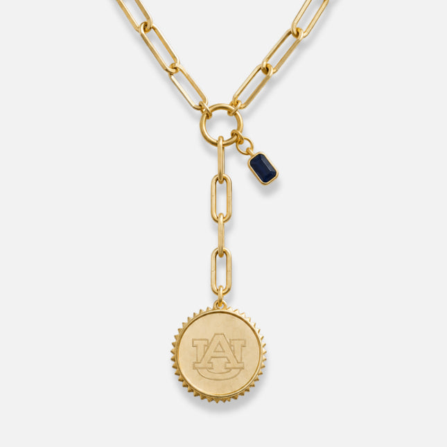 Auburn Tigers Sedum Lariat Necklace, gold plated