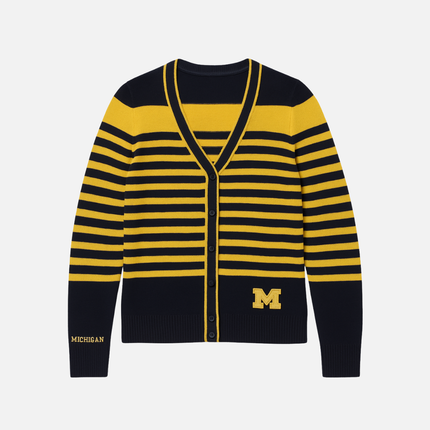 Michigan Wolverines Striped Cardigan Sweater