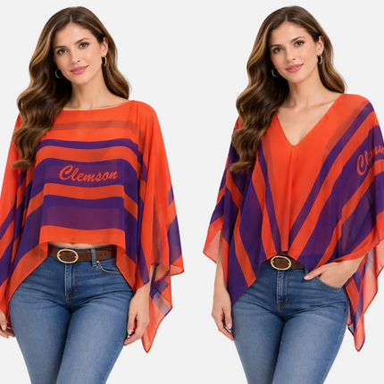 Clemson Tigers Peyton Stripe Scarf Poncho