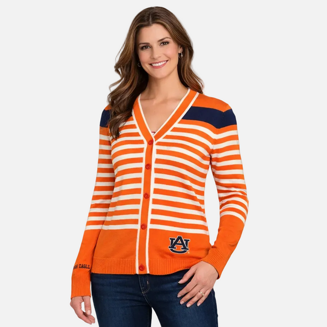 Auburn Tigers Stripe Cardigan Sweater