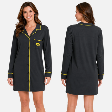 Iowa Hawkeyes Button Down Nightshirt