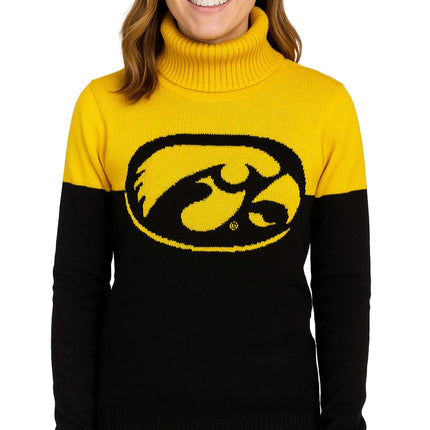 Iowa Hawkeyes Cowl Neck Logo Sweater