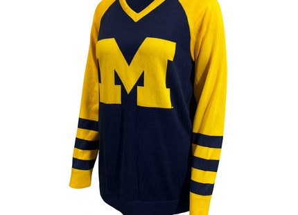 Michigan Wolverines V Neck Logo sweater