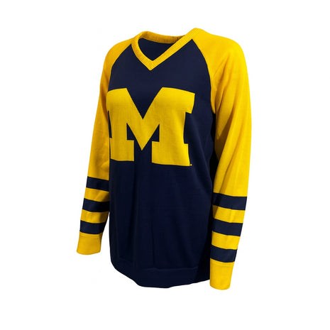Michigan Wolverines V Neck Logo sweater