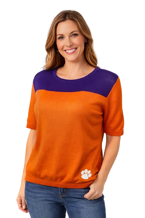 Clemson Tigers Short Sleeve Sweater