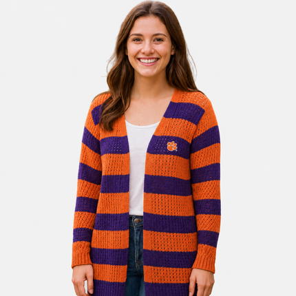 Clemson Tigers Open Knit Cardigan