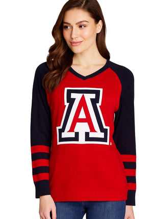 Arizona Wildcats V Neck Logo Sweater