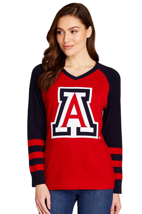Arizona Wildcats V Neck Logo Sweater