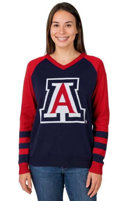 Arizona Wildcats V Neck Logo Sweater