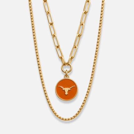 Texas Longhorns Double Chain Necklace