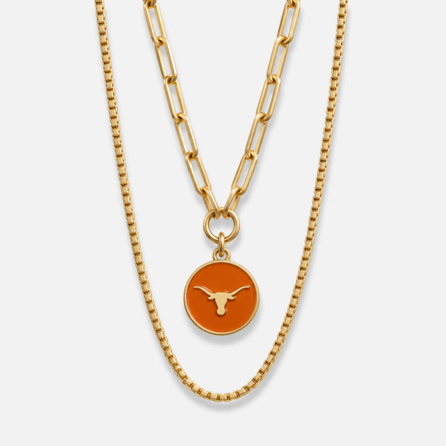 Texas Longhorns Double Chain Necklace